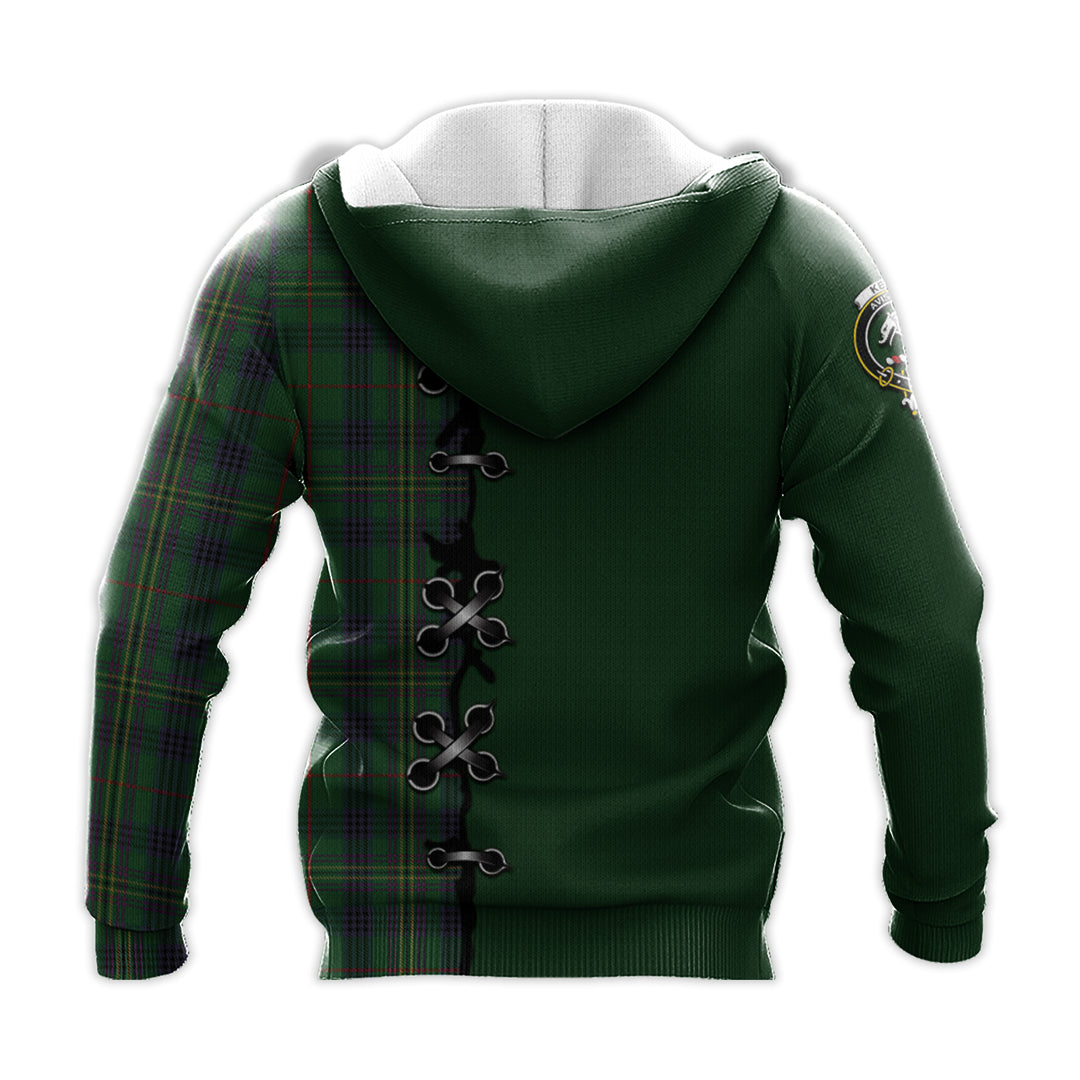 Kennedy Tartan Hoodie - Lion Rampant And Celtic Thistle Style