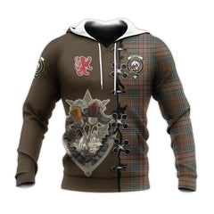 Kennedy Weathered Tartan Hoodie - Lion Rampant And Celtic Thistle Style