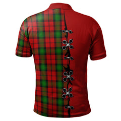 Kerr Tartan Polo Shirt - Lion Rampant And Celtic Thistle Style