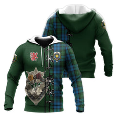 Kerr Hunting Tartan Hoodie - Lion Rampant And Celtic Thistle Style