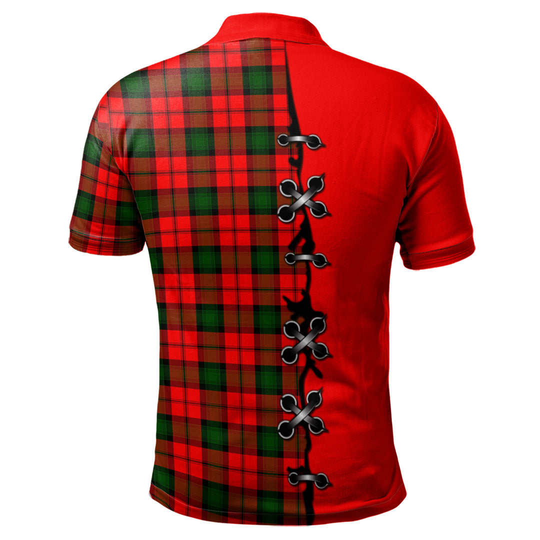 Kerr Modern Tartan Polo Shirt - Lion Rampant And Celtic Thistle Style