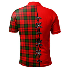 Kerr Modern Tartan Polo Shirt - Lion Rampant And Celtic Thistle Style