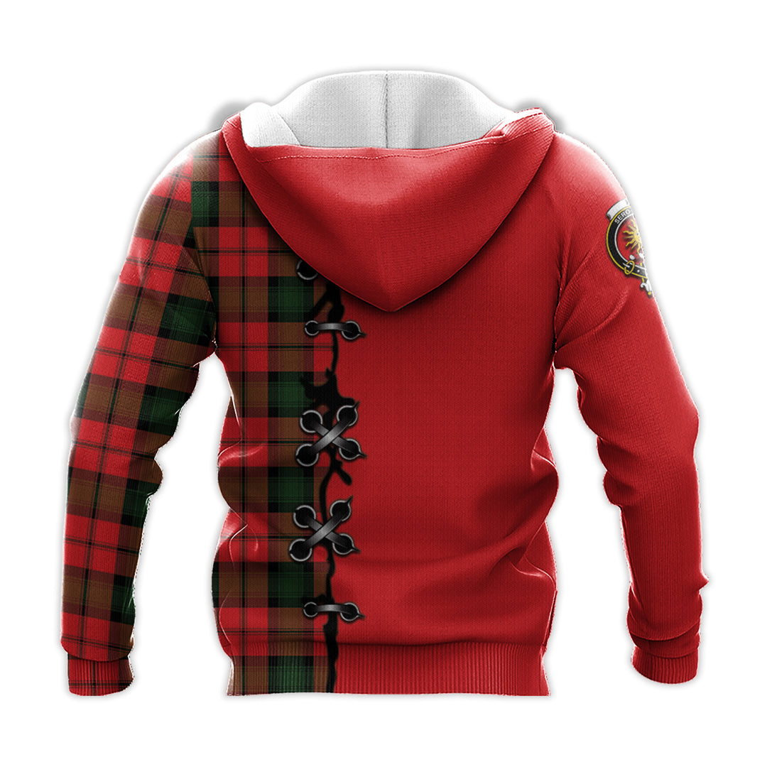 Kerr Modern Tartan Hoodie - Lion Rampant And Celtic Thistle Style