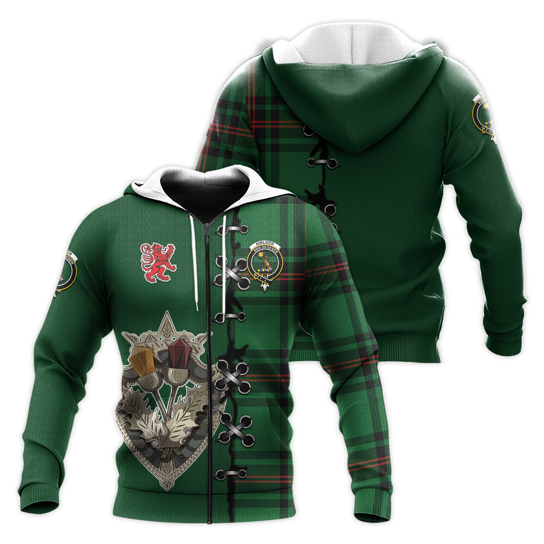 Kinloch Tartan Hoodie - Lion Rampant And Celtic Thistle Style