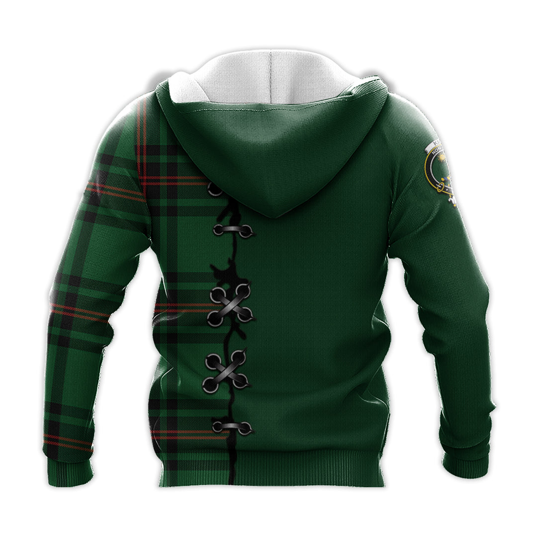 Kinloch Tartan Hoodie - Lion Rampant And Celtic Thistle Style