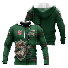 Kinnear Tartan Hoodie - Lion Rampant And Celtic Thistle Style