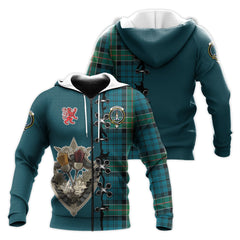 Kirkpatrick Tartan Hoodie - Lion Rampant And Celtic Thistle Style