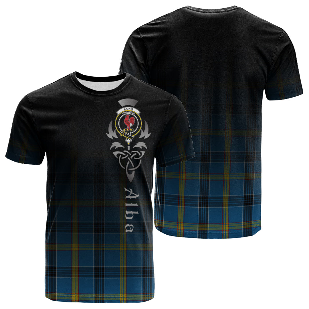 Laing Tartan Crest T-shirt - Alba Celtic Style