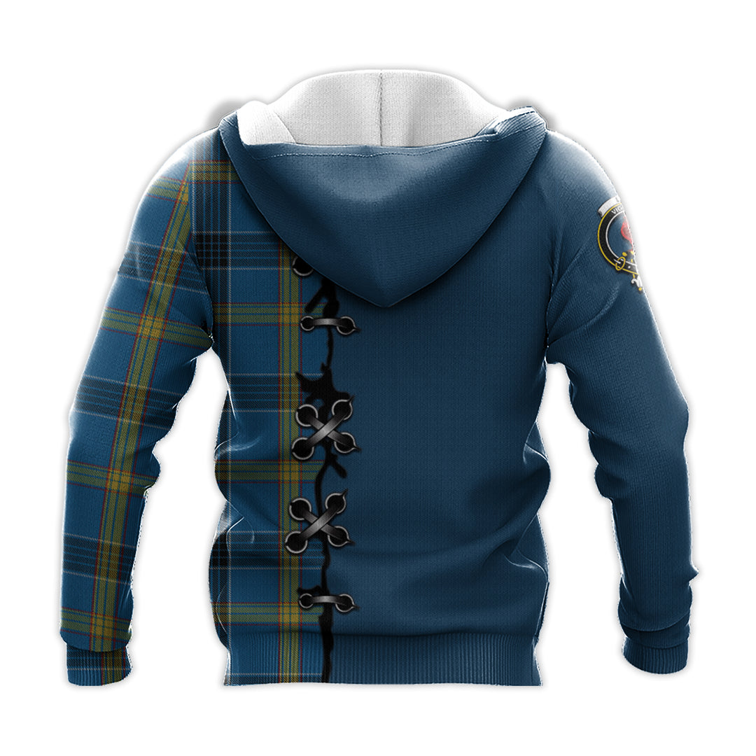 Laing Tartan Hoodie - Lion Rampant And Celtic Thistle Style