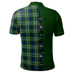 Learmonth Tartan Polo Shirt - Lion Rampant And Celtic Thistle Style