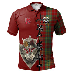 Leask Tartan Polo Shirt - Lion Rampant And Celtic Thistle Style