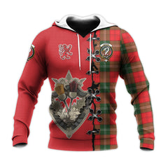 Lennox Modern Tartan Hoodie - Lion Rampant And Celtic Thistle Style