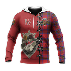 Leslie Modern Tartan Hoodie - Lion Rampant And Celtic Thistle Style