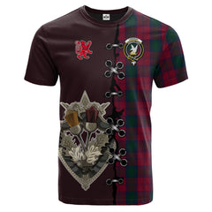 Lindsay Tartan T-shirt - Lion Rampant And Celtic Thistle Style