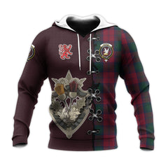 Lindsay Tartan Hoodie - Lion Rampant And Celtic Thistle Style