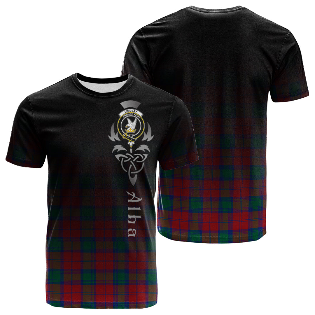 Lindsay Modern Tartan Crest T-shirt - Alba Celtic Style