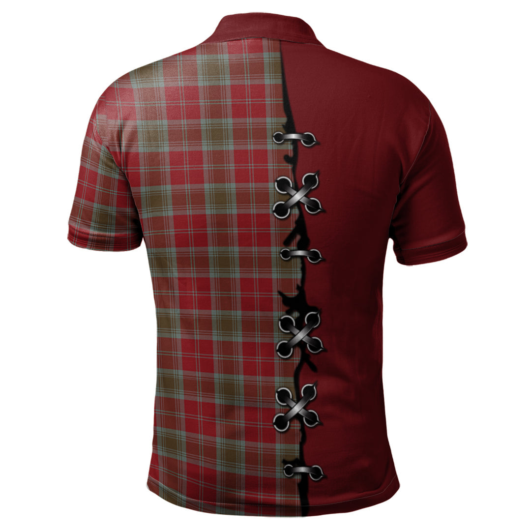 Lindsay Weathered Tartan Polo Shirt - Lion Rampant And Celtic Thistle Style