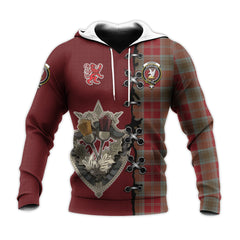 Lindsay Weathered Tartan Hoodie - Lion Rampant And Celtic Thistle Style