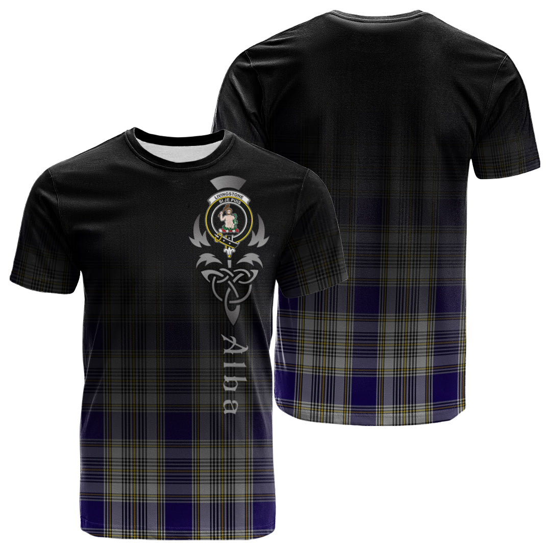 Livingston Dress Tartan Crest T-shirt - Alba Celtic Style