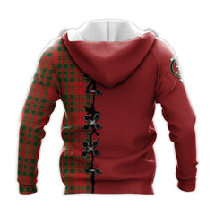 Livingston Modern Tartan Hoodie - Lion Rampant And Celtic Thistle Style