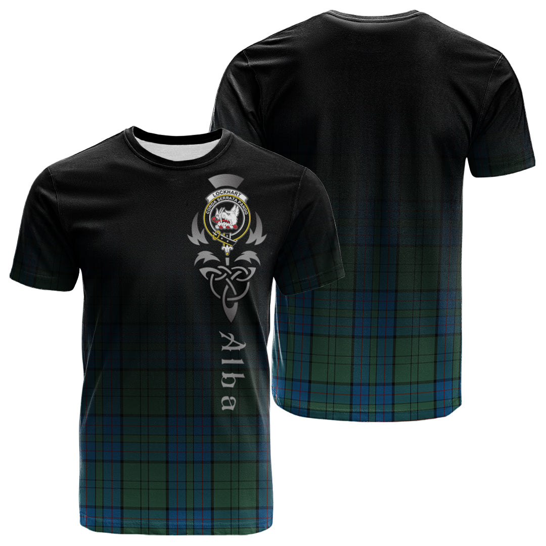 Lockhart Tartan Crest T-shirt - Alba Celtic Style