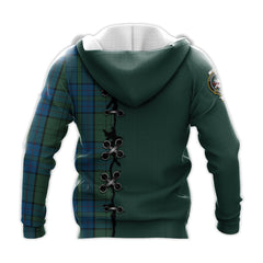 Lockhart Tartan Hoodie - Lion Rampant And Celtic Thistle Style