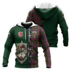 Logan Tartan Hoodie - Lion Rampant And Celtic Thistle Style