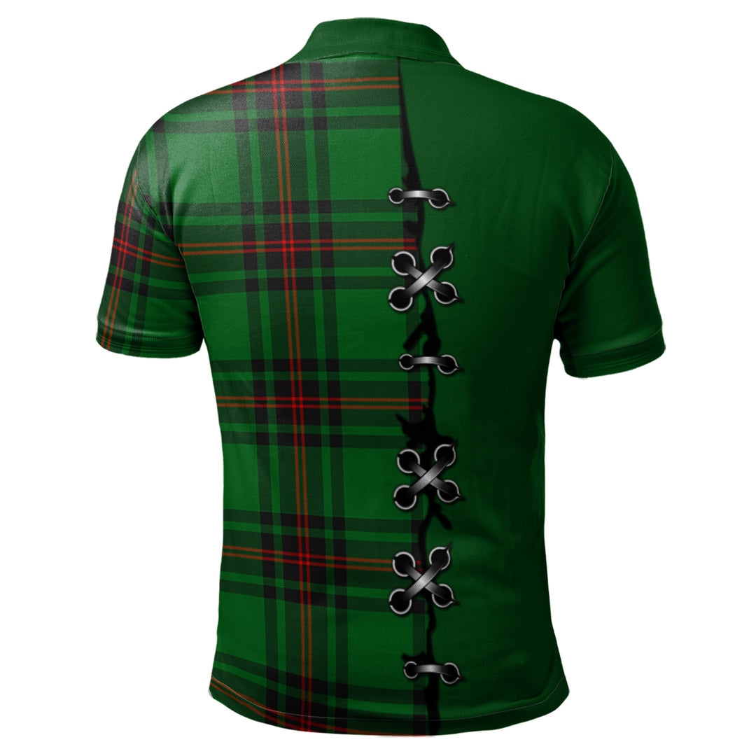 Logie Tartan Polo Shirt - Lion Rampant And Celtic Thistle Style