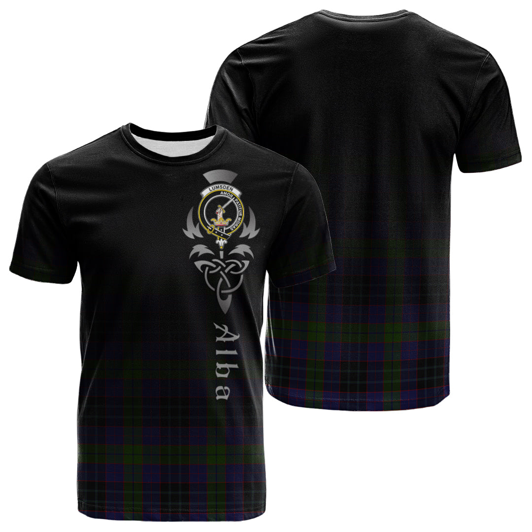 Lumsden Hunting Tartan Crest T-shirt - Alba Celtic Style