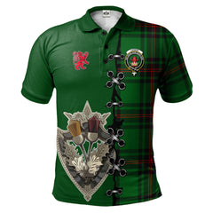 Lundin Tartan Polo Shirt - Lion Rampant And Celtic Thistle Style