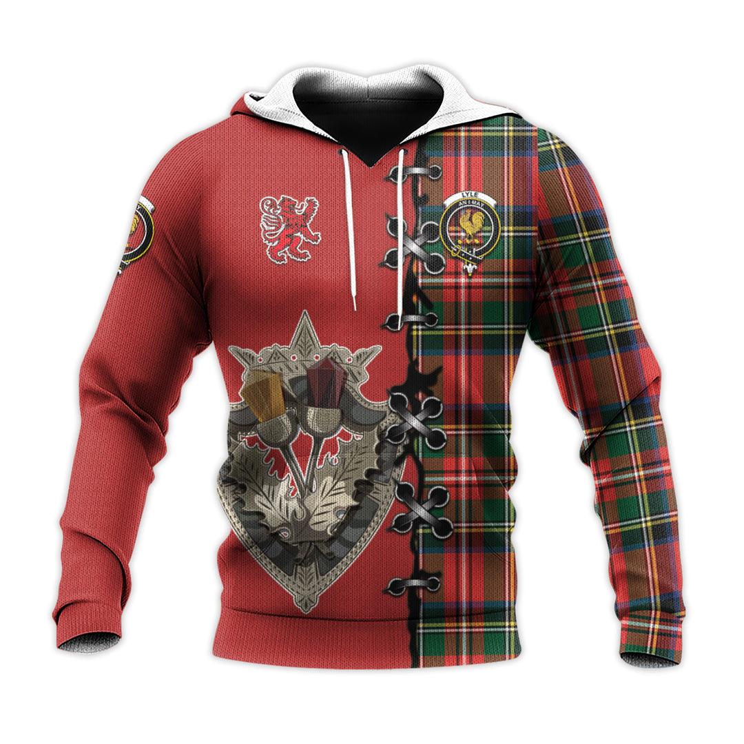 Lyle Tartan Hoodie - Lion Rampant And Celtic Thistle Style