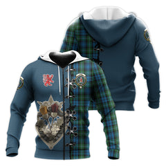 Lyon Tartan Hoodie - Lion Rampant And Celtic Thistle Style