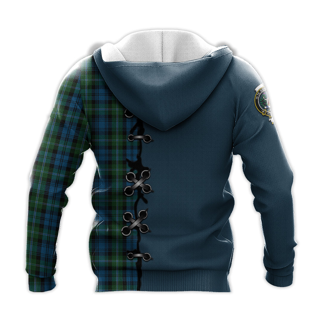 Lyon Tartan Hoodie - Lion Rampant And Celtic Thistle Style