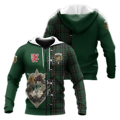 MacAlpin Tartan Hoodie - Lion Rampant And Celtic Thistle Style