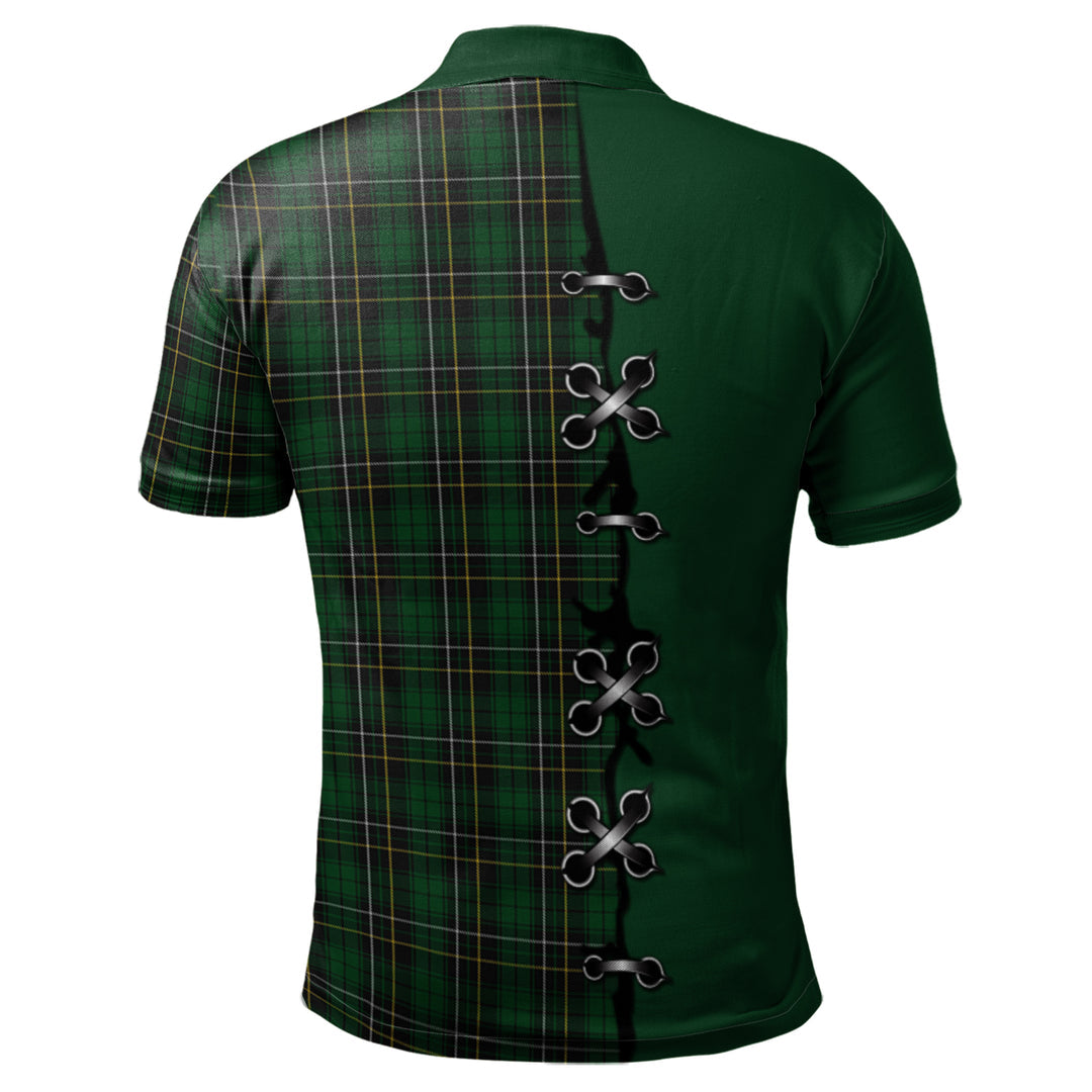 MacAlpin (MacAlpine) Tartan Polo Shirt - Lion Rampant And Celtic Thistle Style