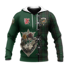 MacAlpin Tartan Hoodie - Lion Rampant And Celtic Thistle Style