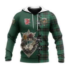 MacAlpin Ancient Tartan Hoodie - Lion Rampant And Celtic Thistle Style