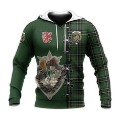 MacAlpin Modern Tartan Hoodie - Lion Rampant And Celtic Thistle Style