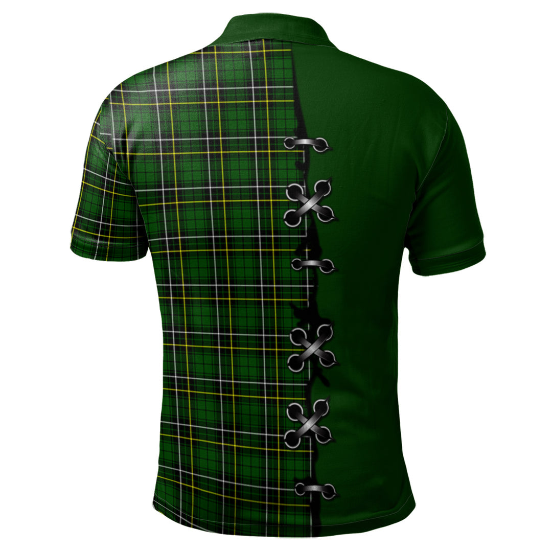 MacAlpin (MacAlpine) Modern Tartan Polo Shirt - Lion Rampant And Celtic Thistle Style