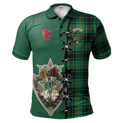 MacArthur Ancient Tartan Polo Shirt - Lion Rampant And Celtic Thistle Style