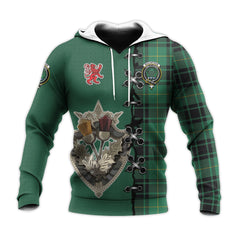 MacArthur Ancient Tartan Hoodie - Lion Rampant And Celtic Thistle Style