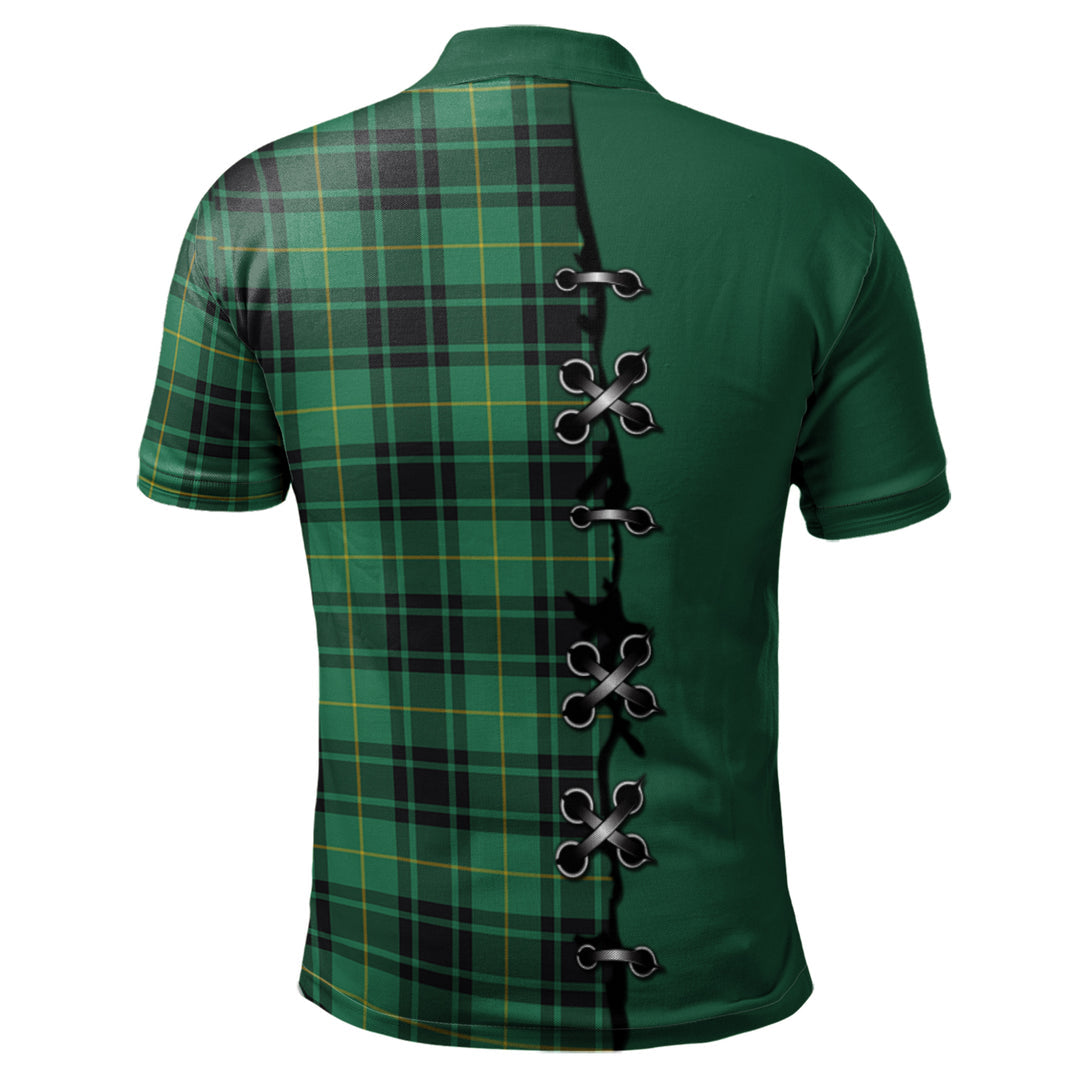 MacArthur Ancient Tartan Polo Shirt - Lion Rampant And Celtic Thistle Style