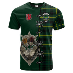 MacArthur Modern Tartan T-shirt - Lion Rampant And Celtic Thistle Style