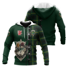 MacArthur Modern Tartan Hoodie - Lion Rampant And Celtic Thistle Style