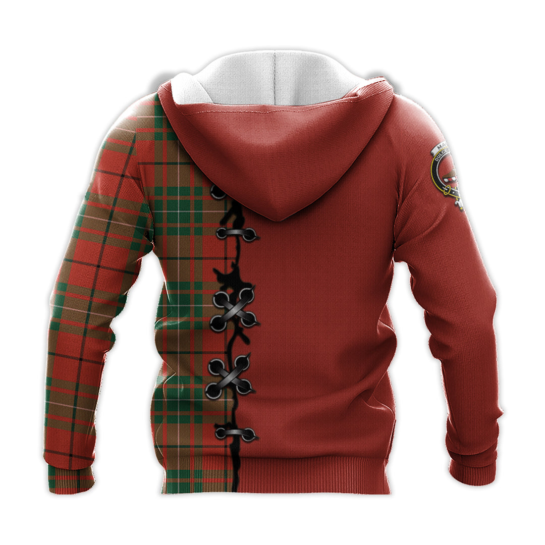 MacAulay Ancient Tartan Hoodie - Lion Rampant And Celtic Thistle Style