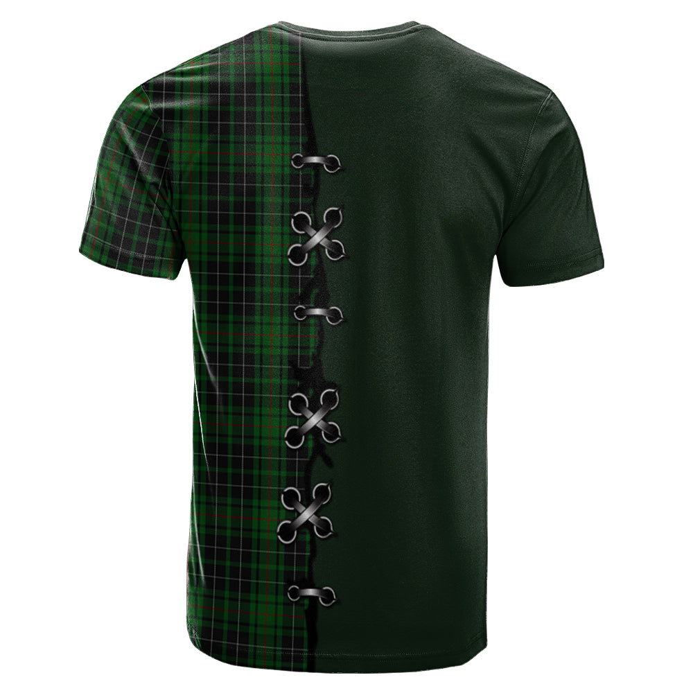 MacAulay Hunting Tartan T-shirt - Lion Rampant And Celtic Thistle Style