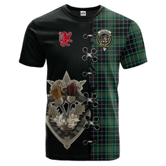 MacAulay Hunting Ancient Tartan T-shirt - Lion Rampant And Celtic Thistle Style