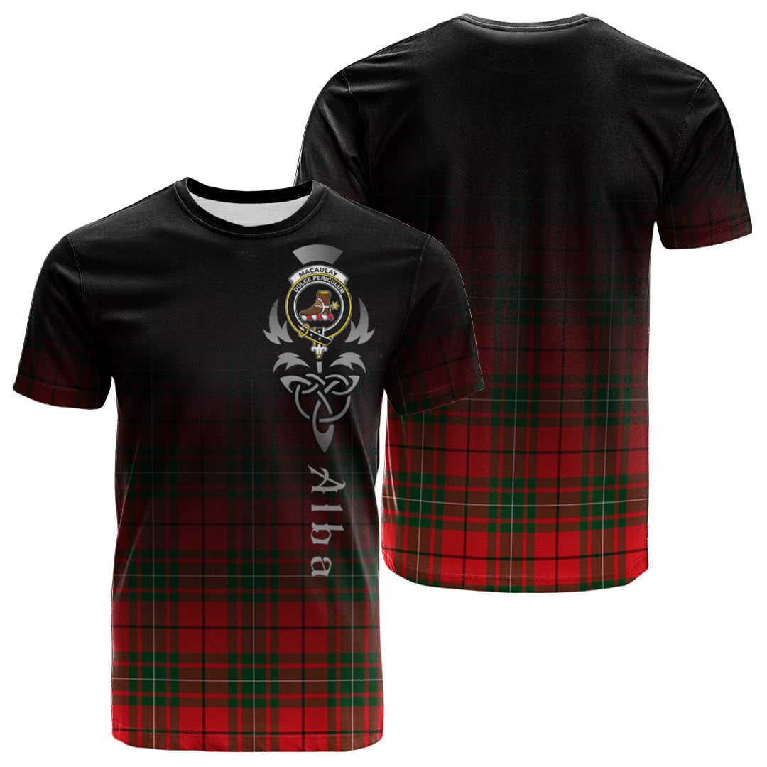 MacAulay Modern Tartan Crest T-shirt - Alba Celtic Style