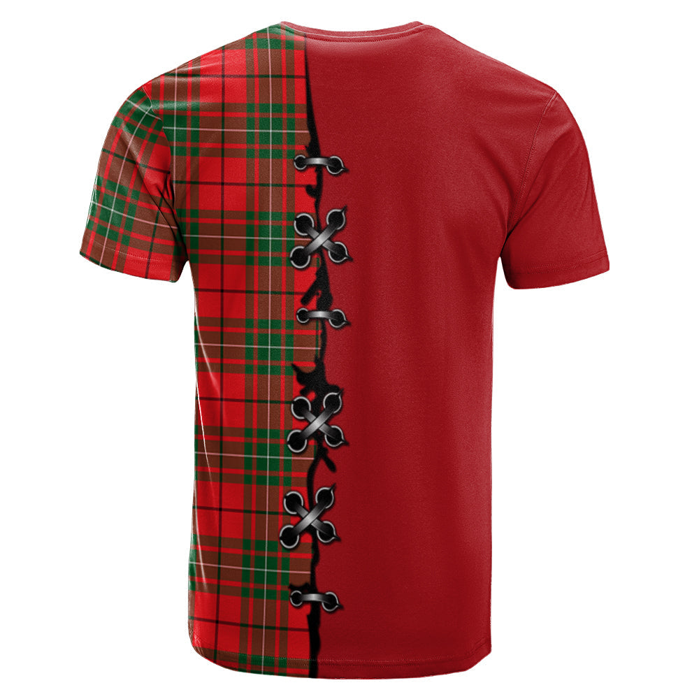 MacAulay Modern Tartan T-shirt - Lion Rampant And Celtic Thistle Style