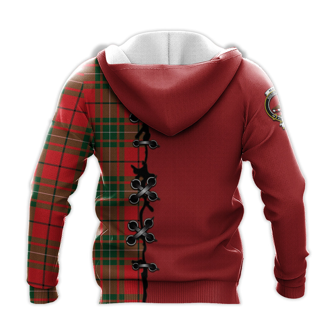 MacAulay Modern Tartan Hoodie - Lion Rampant And Celtic Thistle Style